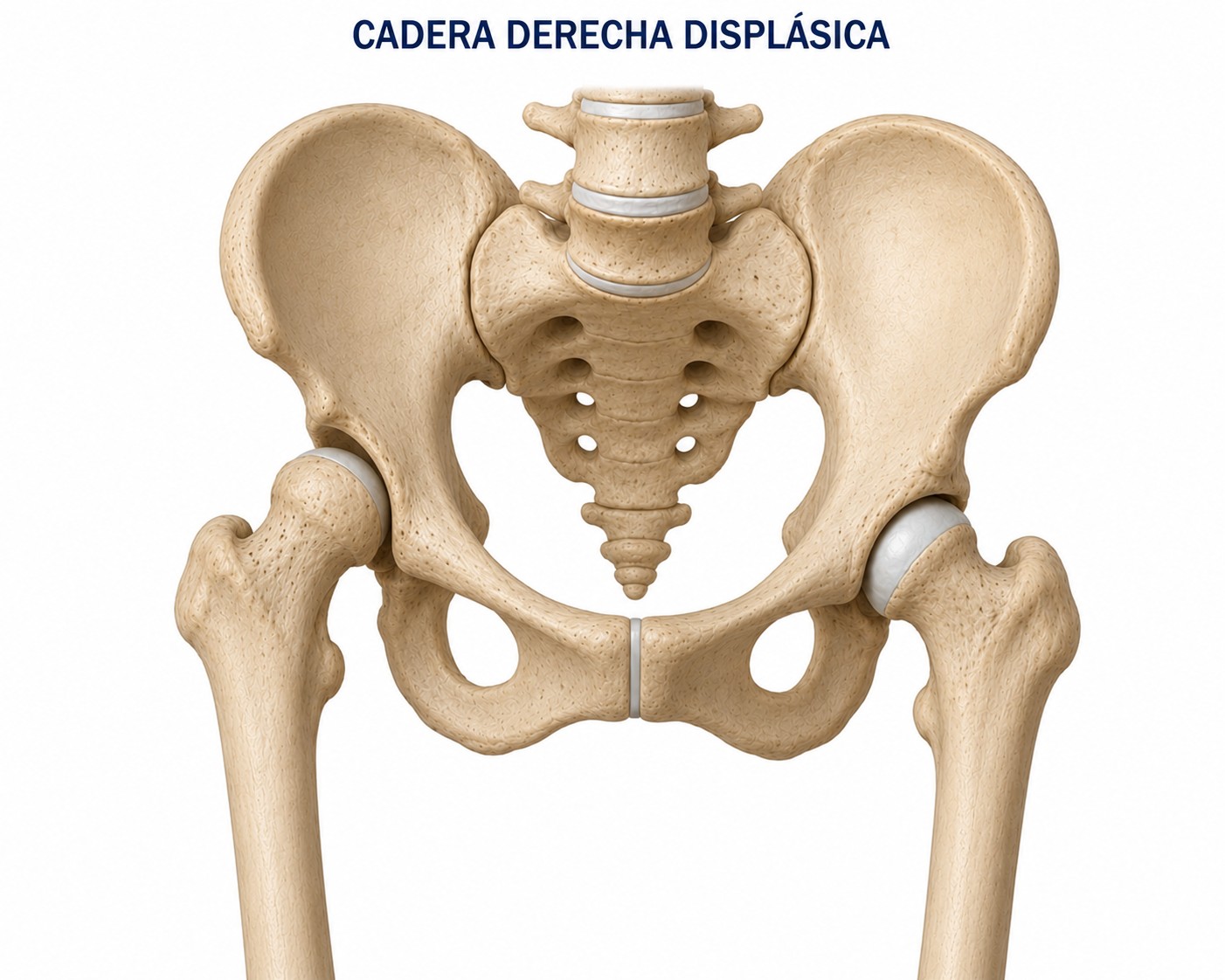 Dibujo de cadera derecha displásica